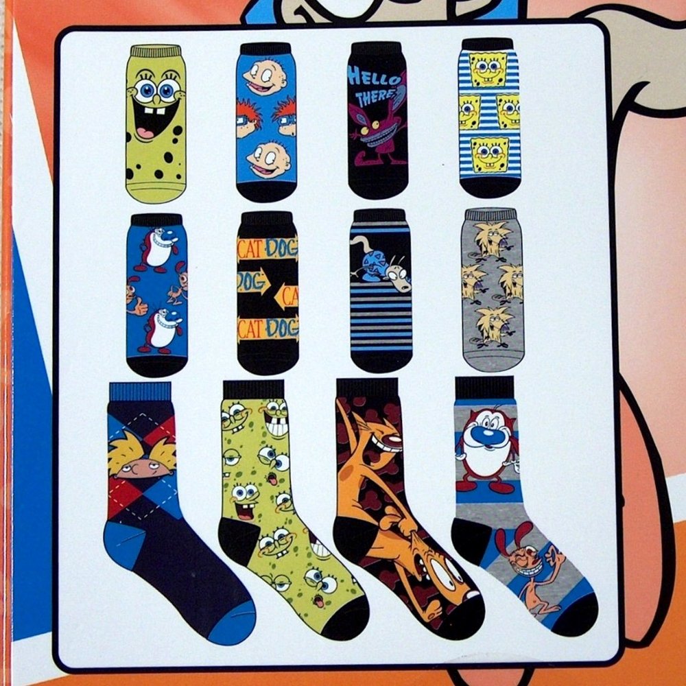 Nickelodeon Sock Set Men's Collectors Edition 12  Pairs Father's Day Valentine